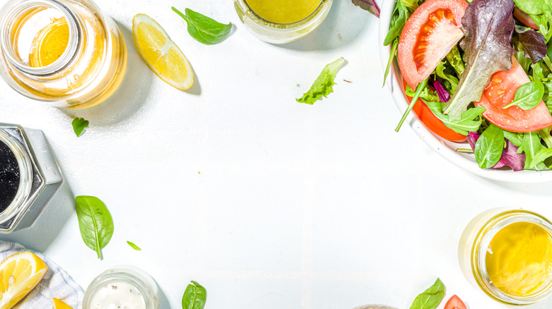 assorted salad with lemons