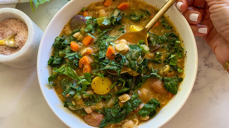vegetable soup in bowl