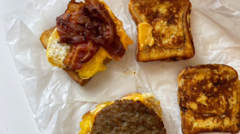 Inside of french toast sliders