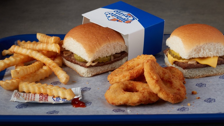 White Castle sliders and french fries