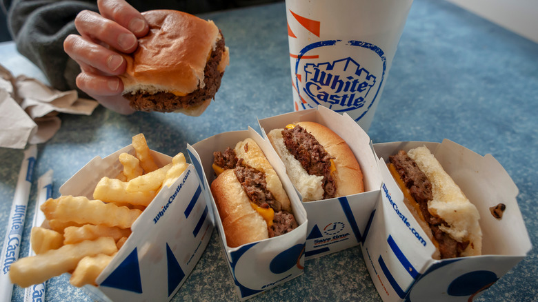 White Castle order of sliders and fries