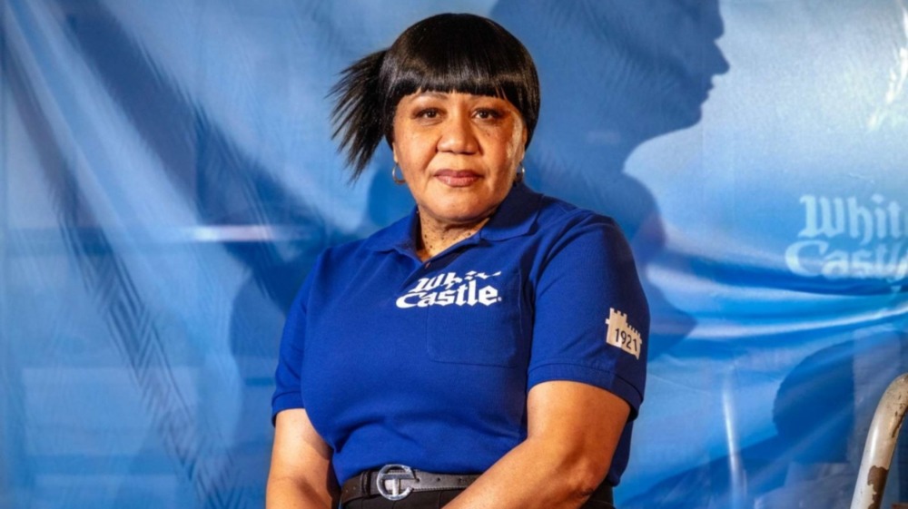 White Castle employee Elaine Wallace in new uniform