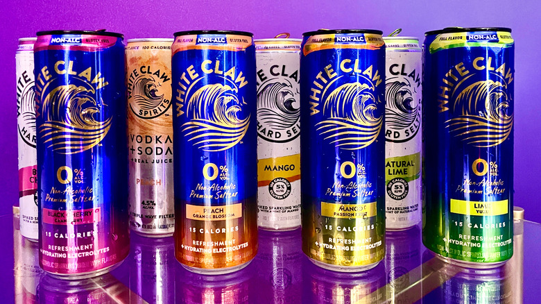 The lineup of White Claw's new 0% ABV Non-Alcoholic Premium Seltzer