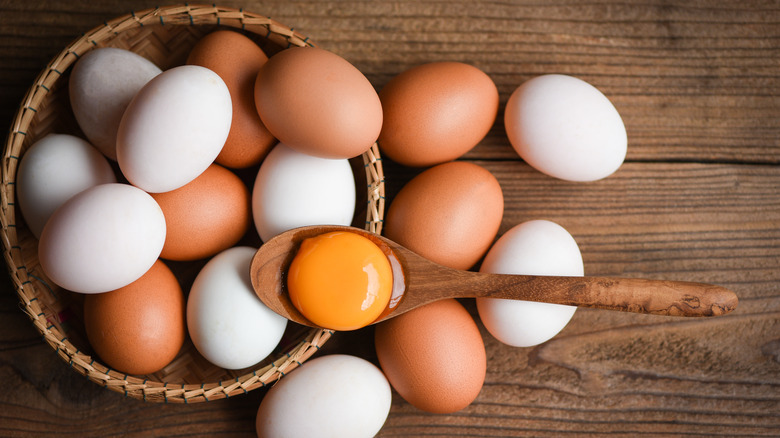 Eggs in a basket