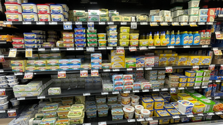Butter in a grocery aisle