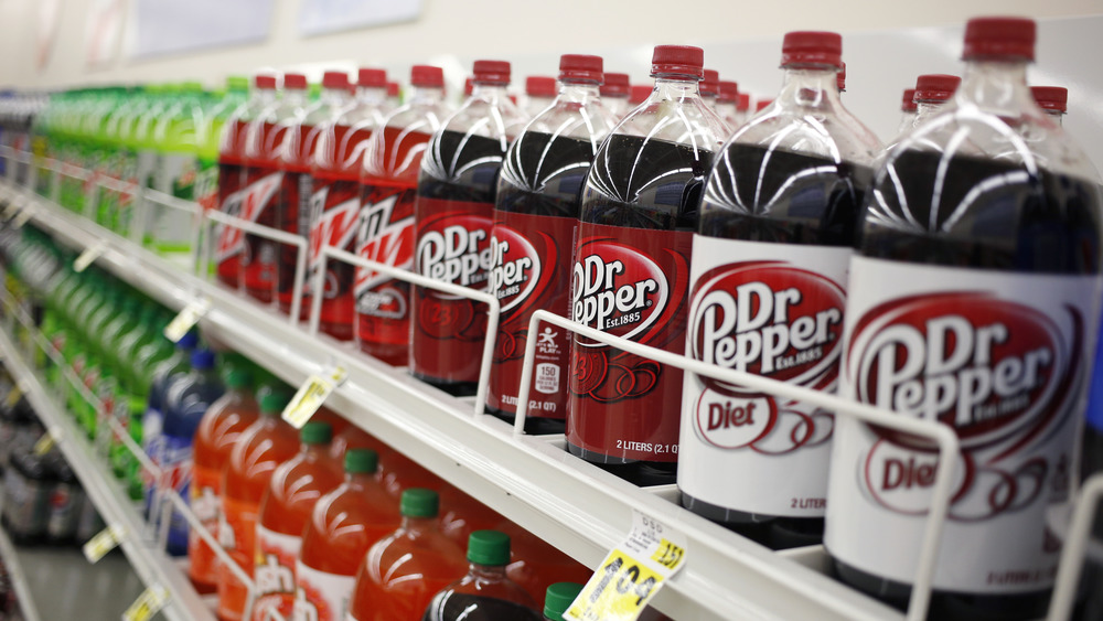 Dr Pepper on the store shelf