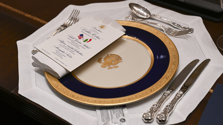 A plate set for a White House dinner.