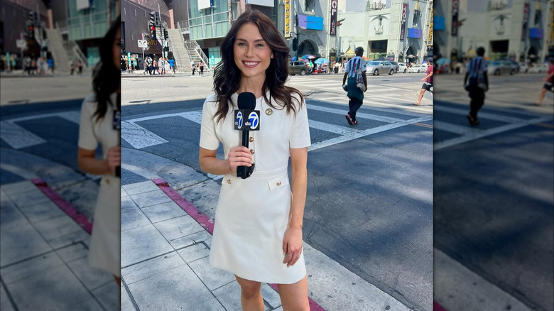 Sophie Flay reporting the news