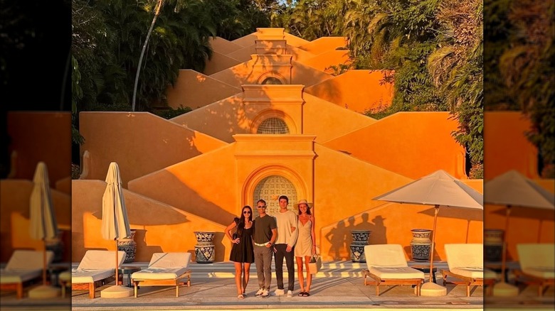 Isabelle Tashima and her family in Cuixmala resort in Mexico