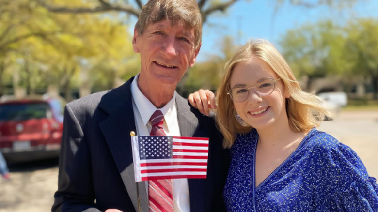 Kate Weissman with her father