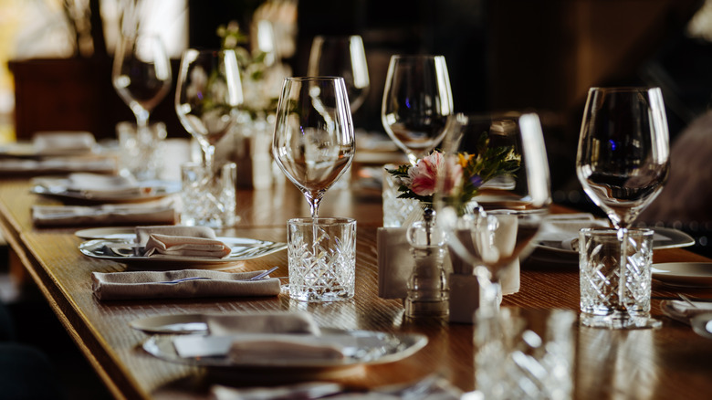 Fancy restaurant table