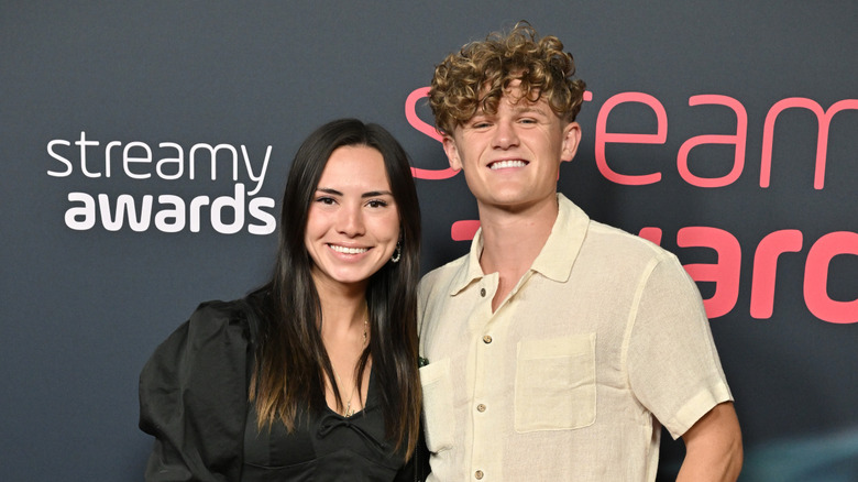 Haley Pham and Ryan Trahan posing at the streamy awards