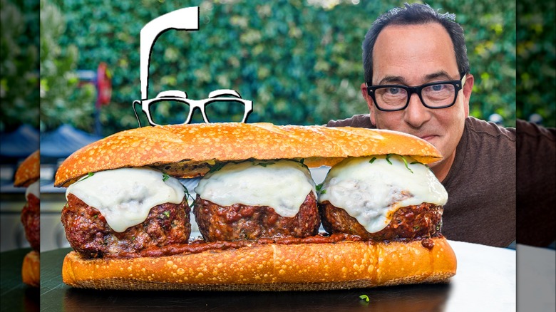 Sam Zien with a massive meatball sub