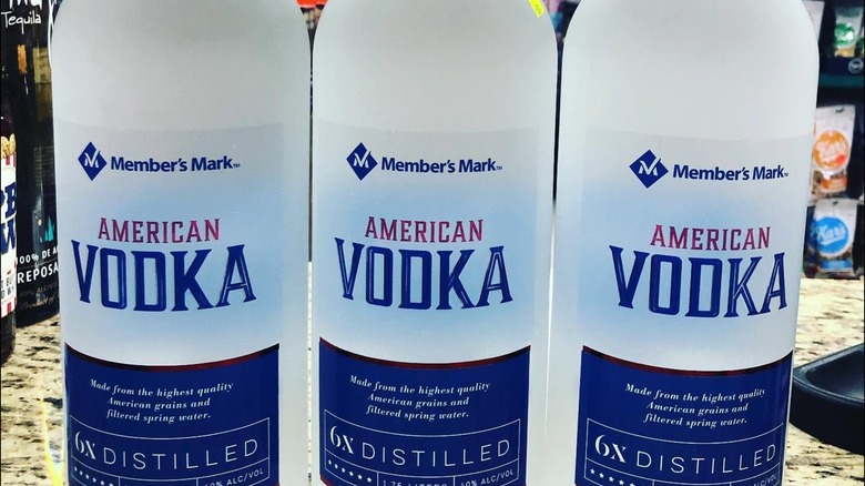 Three bottles of Member's Mark Sam's Club American Vodka