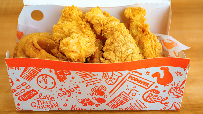 A box of Popeyes chicken