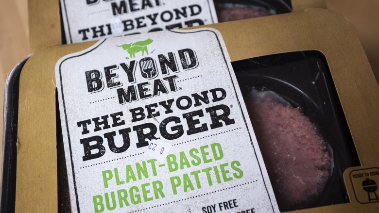 Packages of Beyond Meat patties