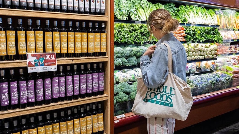 person shopping at Whole Foods