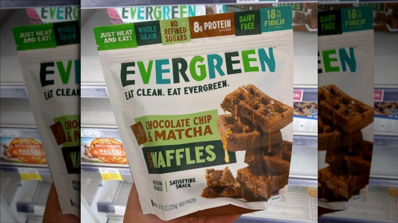 Whole Foods Evergreen Chocolate Chip & Matcha Frozen Mini Waffles