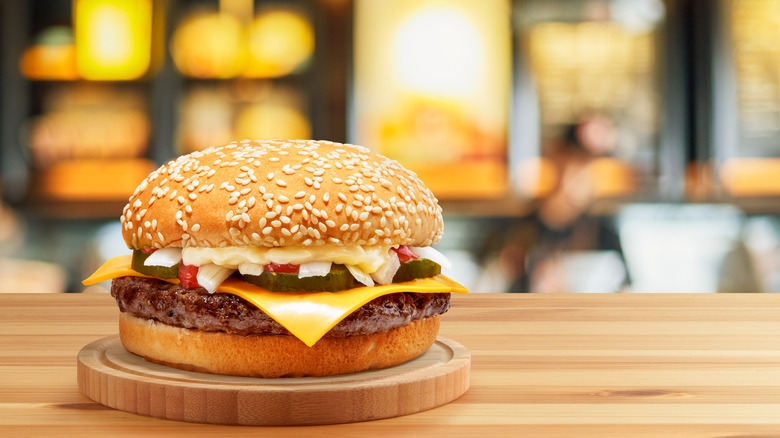 Burger King burger close up