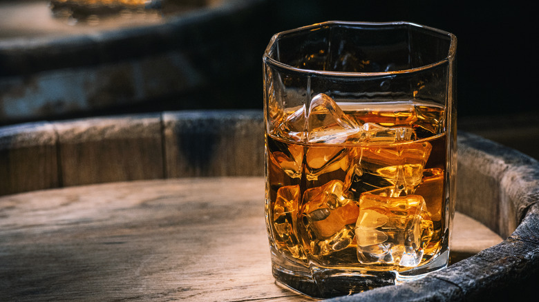 A glass of scotch whisky