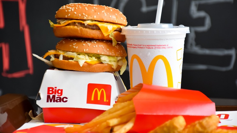 McDonald's burger, fries, and drink