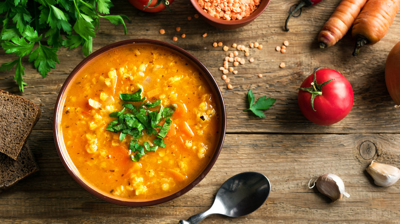 lentil soup with veggies