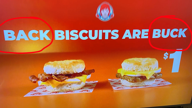 Wendy's advertisement with mistake
