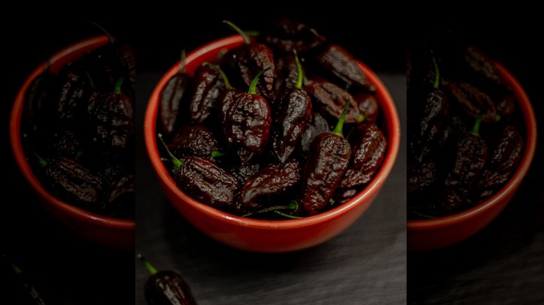 bowl of ghost peppers