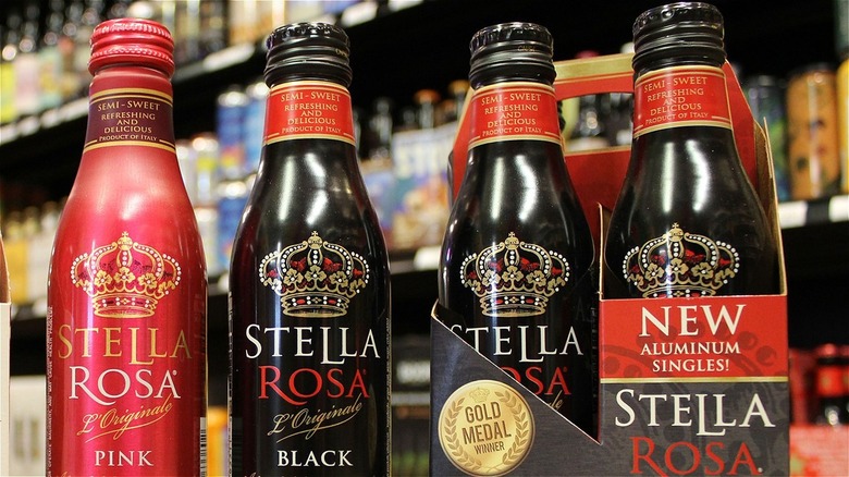 Aluminum bottles of Stella Rosa wine