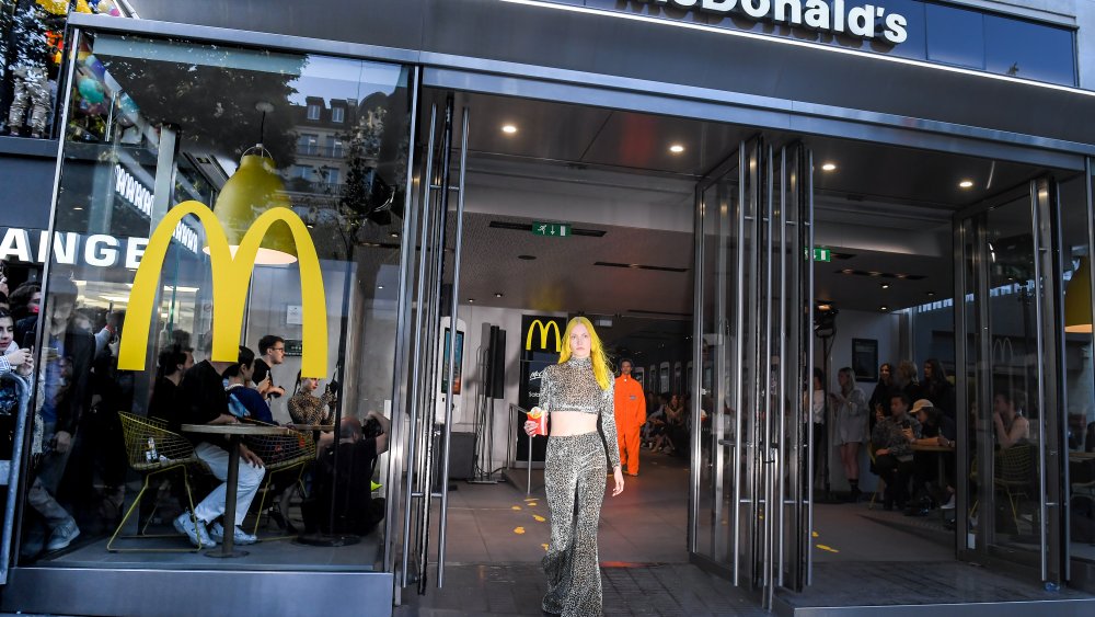 Fashion show at the Champs-Elysees McDonald's in Paris