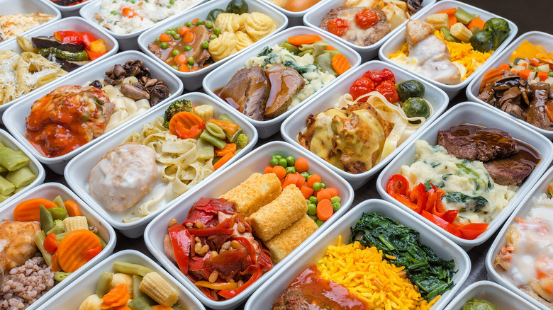 Many in-flight prepared meals