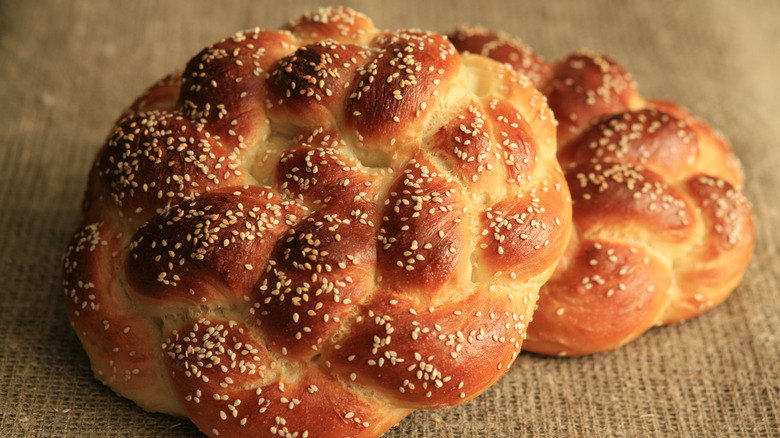 Homemade round challah