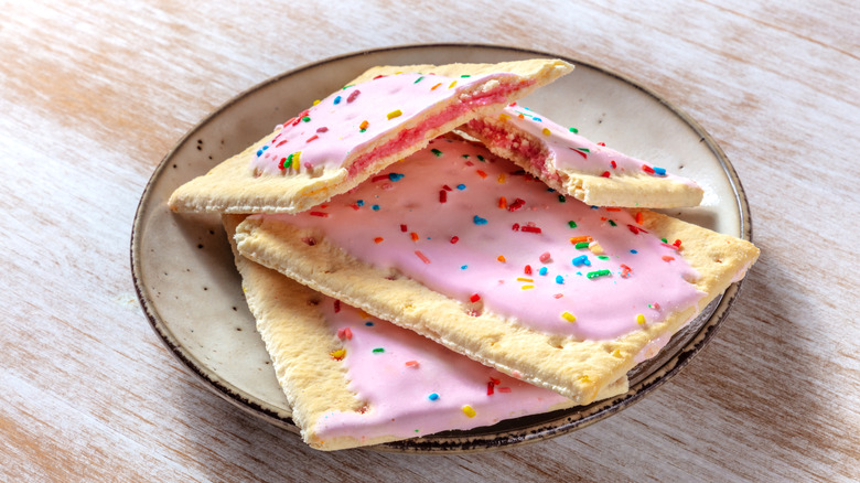 pink frosted Pop-Tarts on a plate