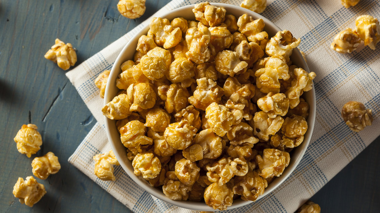 Bowl of caramel popcorn