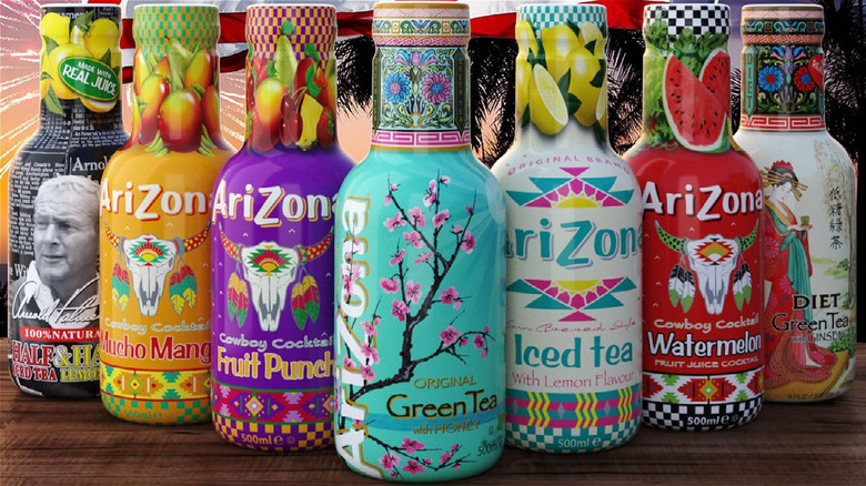 Arizona bottled drinks on a table