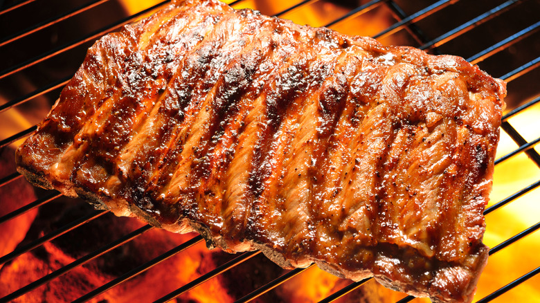 Barbecue ribs on the grill