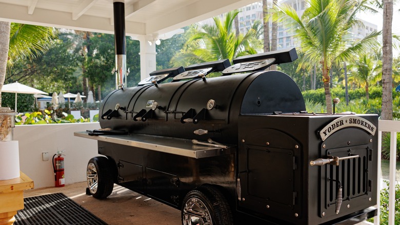 The smoker used at Vibe BBQ