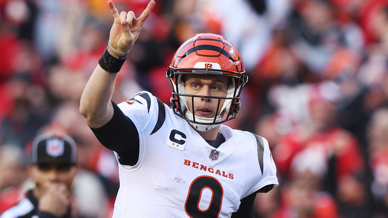 Joe Burrow in helmet for Cincinnati Bengals