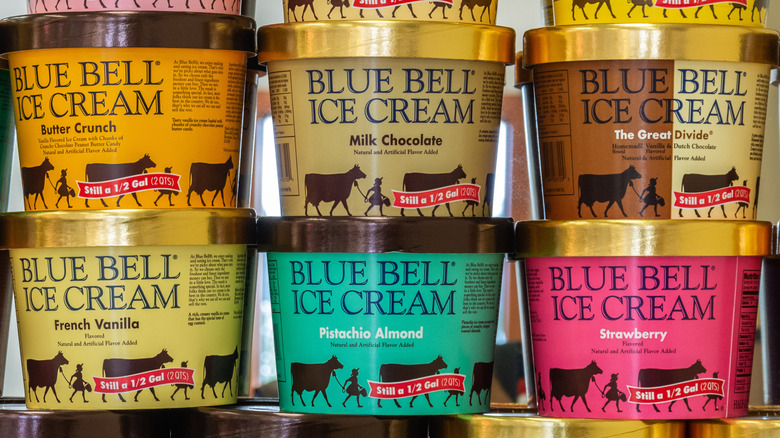 Blue bell ice cream half-gallons