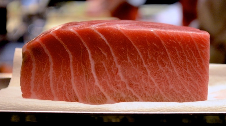 A cut of Bluefin tuna
