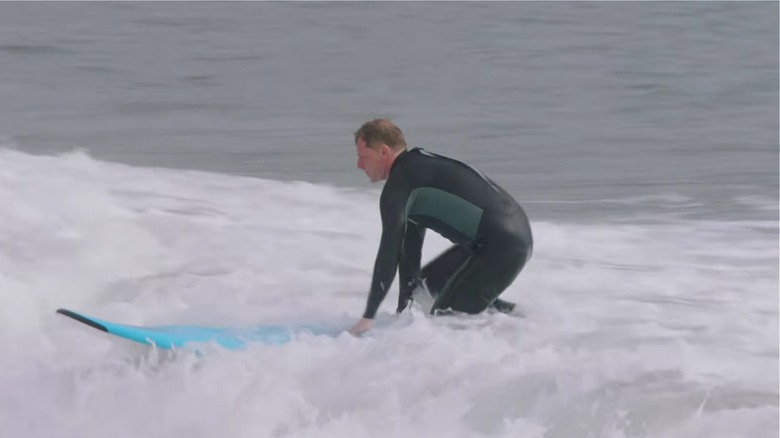 Bobby Flay stunt double surfing