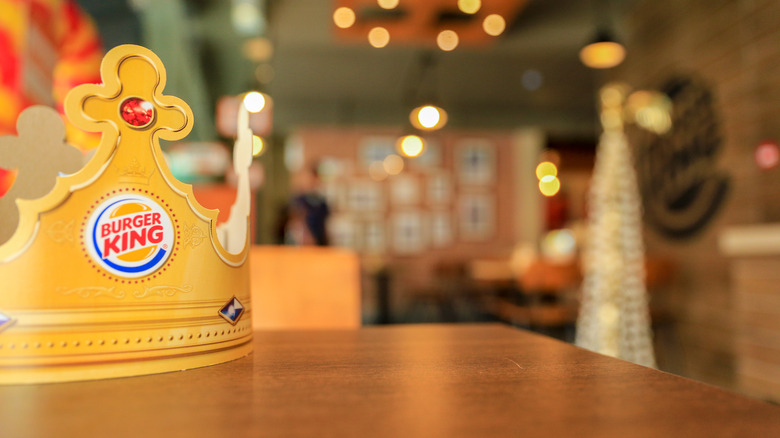 Burger King crown on table