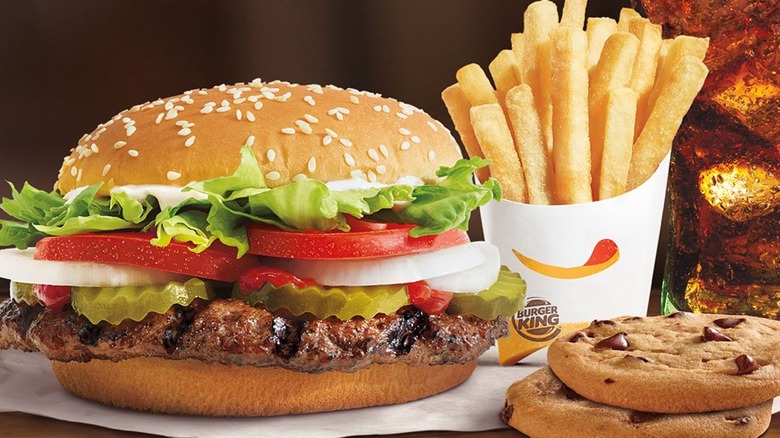Burger King burger and fries meal