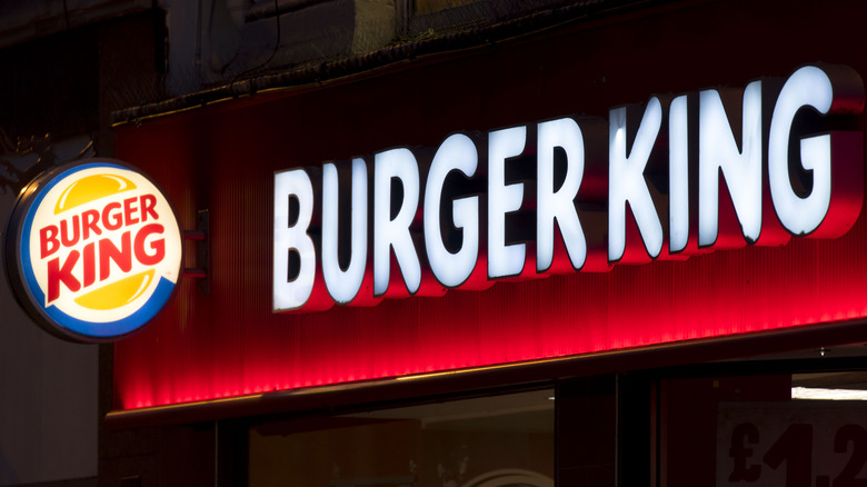 Illuminated Burger King signage