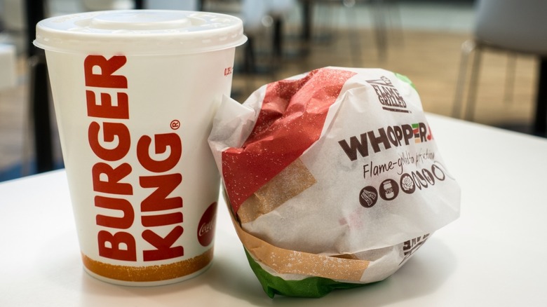Burger King whopper and soda