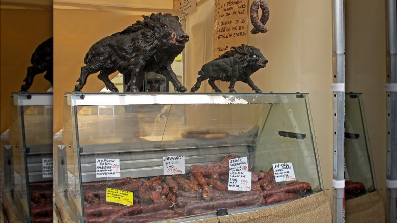 Display case of bushmeat