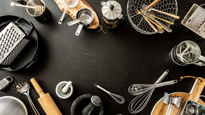 Collection of kitchen utensils