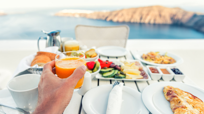 Luxury travel resort breakfast