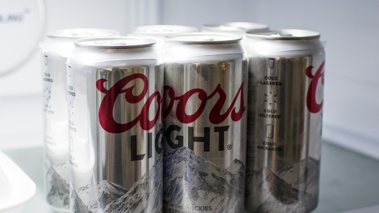Six-pack of Coors Light cans