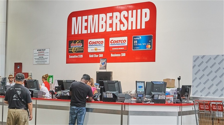 Costco memership sign-up counter in a store